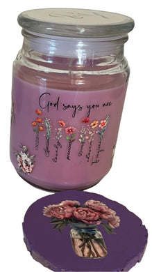 GOD SAYS - Purple Rose Candle