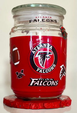 ATLANTA FALCONS SORTS CANDLE- w/Coaster