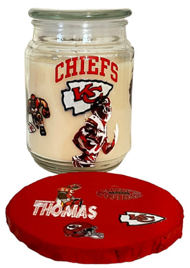 KANSAS CITY CHIEF SPORTS CANDLE - w/Coaster