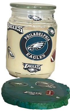 PHILADELPHIA  EAGLES SPORTS CANDLE - w/Coaster