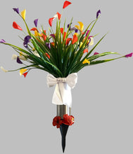 COLORFUL GRAVE SITE FLOWER ARRANGEMENT -  Calla Lillies