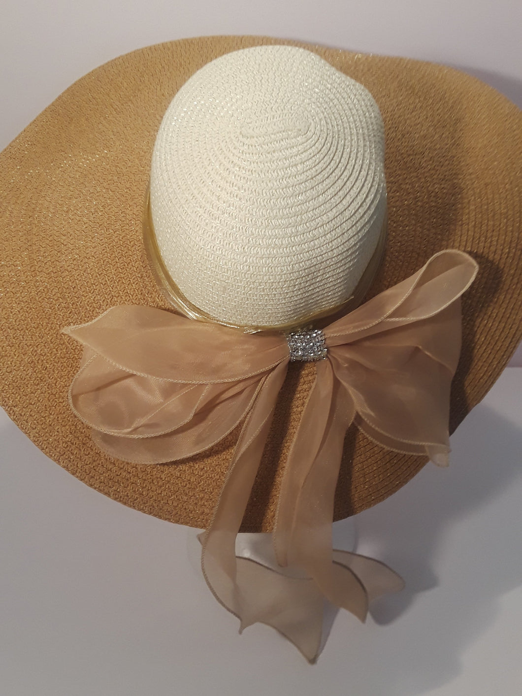 Sun Hat with glossy ribbon