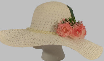 GRACE-  Pink Roses w/Pearl's Sun Hat