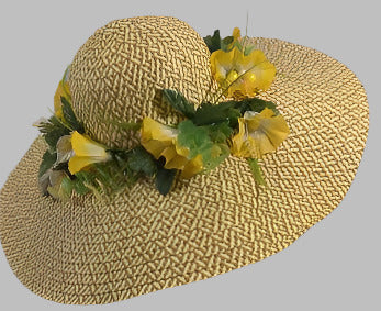 SUNNIE- Tan Sunflower Dress Hat