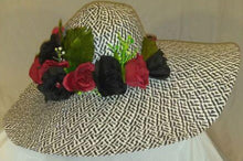 PATRICIA-  Red & Black Rose Dress Hat