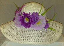 LAURA-  White and Multi Purple Hat