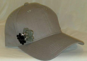 LOVIE-  Light Gray Jeweled Black&Gray Baseball Cap