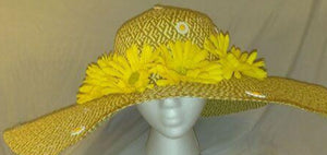 LIZZIE-  Yellow flowered Sun Hat