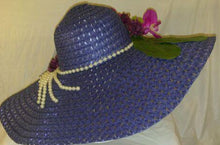 JOSIE- Navy Blue w/pearls and purple flowers