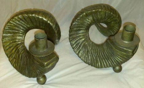 RAM HORNS- Candle Holders