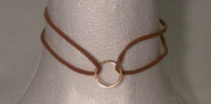 LEATHER RING -Lace Chocker