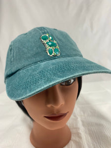 BLUE/GREEN - Jeweled cap