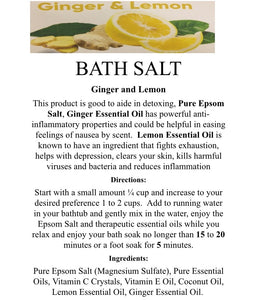 GINGER & LEMON- Small Jar Bath Salt