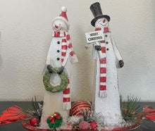 CHRISTMAS SNOWMAN AND WOMAN- Christmas Centerpiece