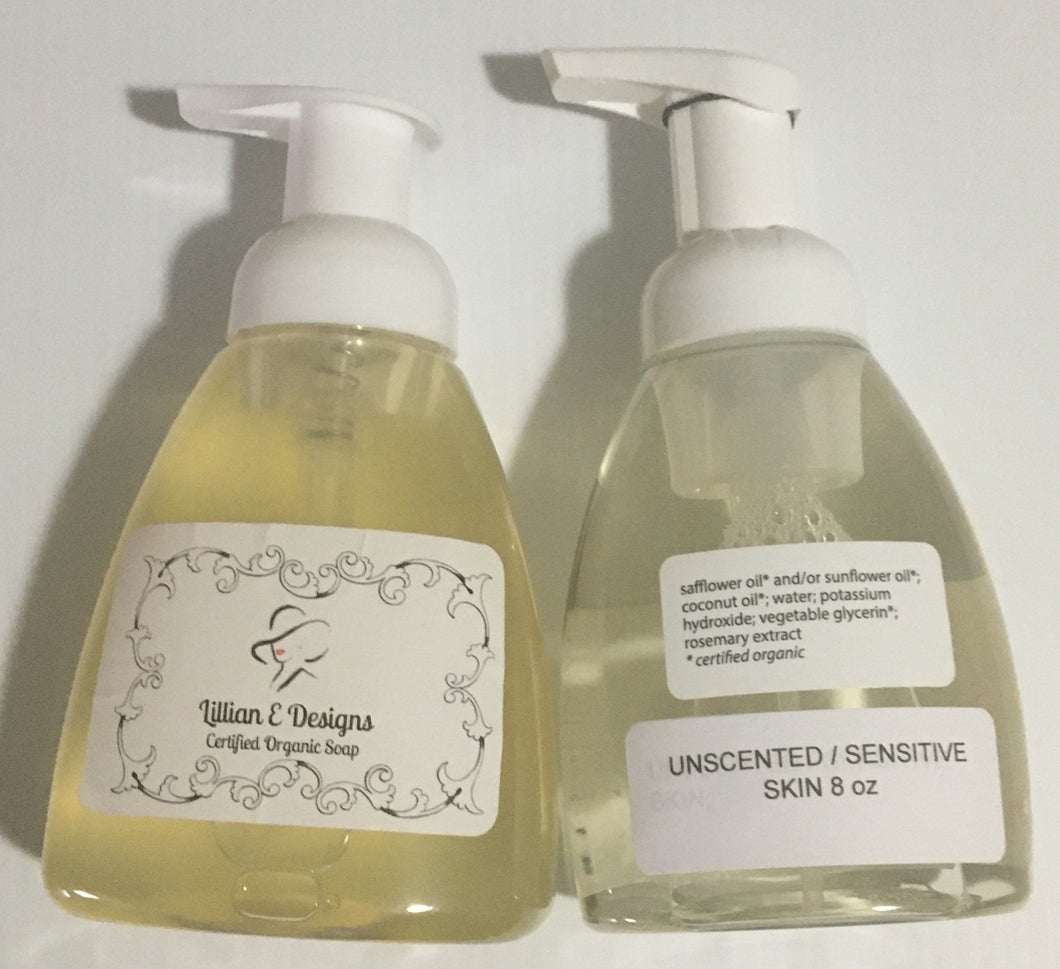 UNCENTED/SENSITIVE SKIN - 8oz Foaming Liquid Hand Soap