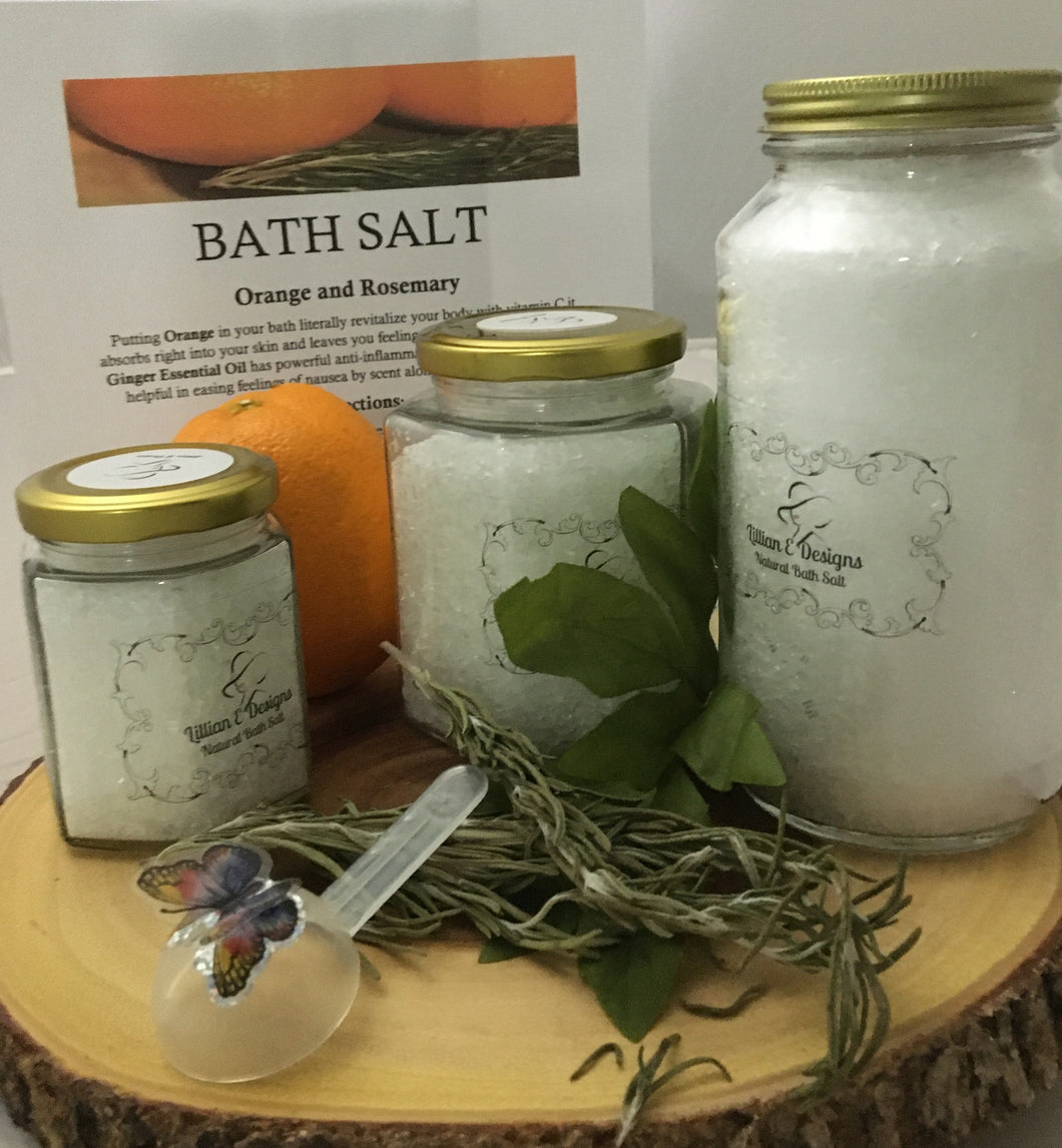 ORANGE & ROSEMARY- Medium Jar Bath Salt