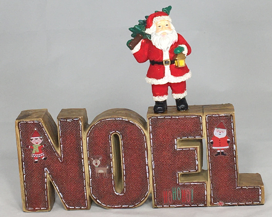 CHRISTMAS NOEL- Christmas Plaque w/Santa