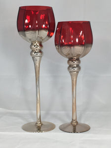CHRISTMAS GOLDEN- Red Candle Holders