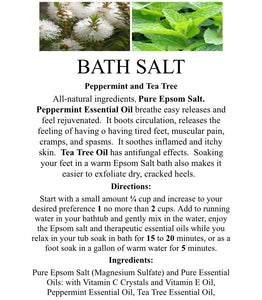 PEPPERMINT & TEA TREE- Medium Jar Bath Salt