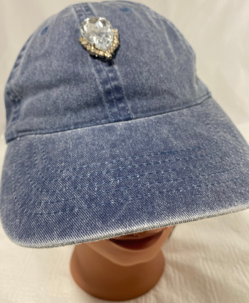 STONNIE-  Blue Stone Wash  Single Bling Baseball Cap
