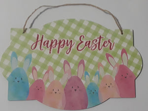 BUNNIES EASTER - HAPPY EASTER SIGN