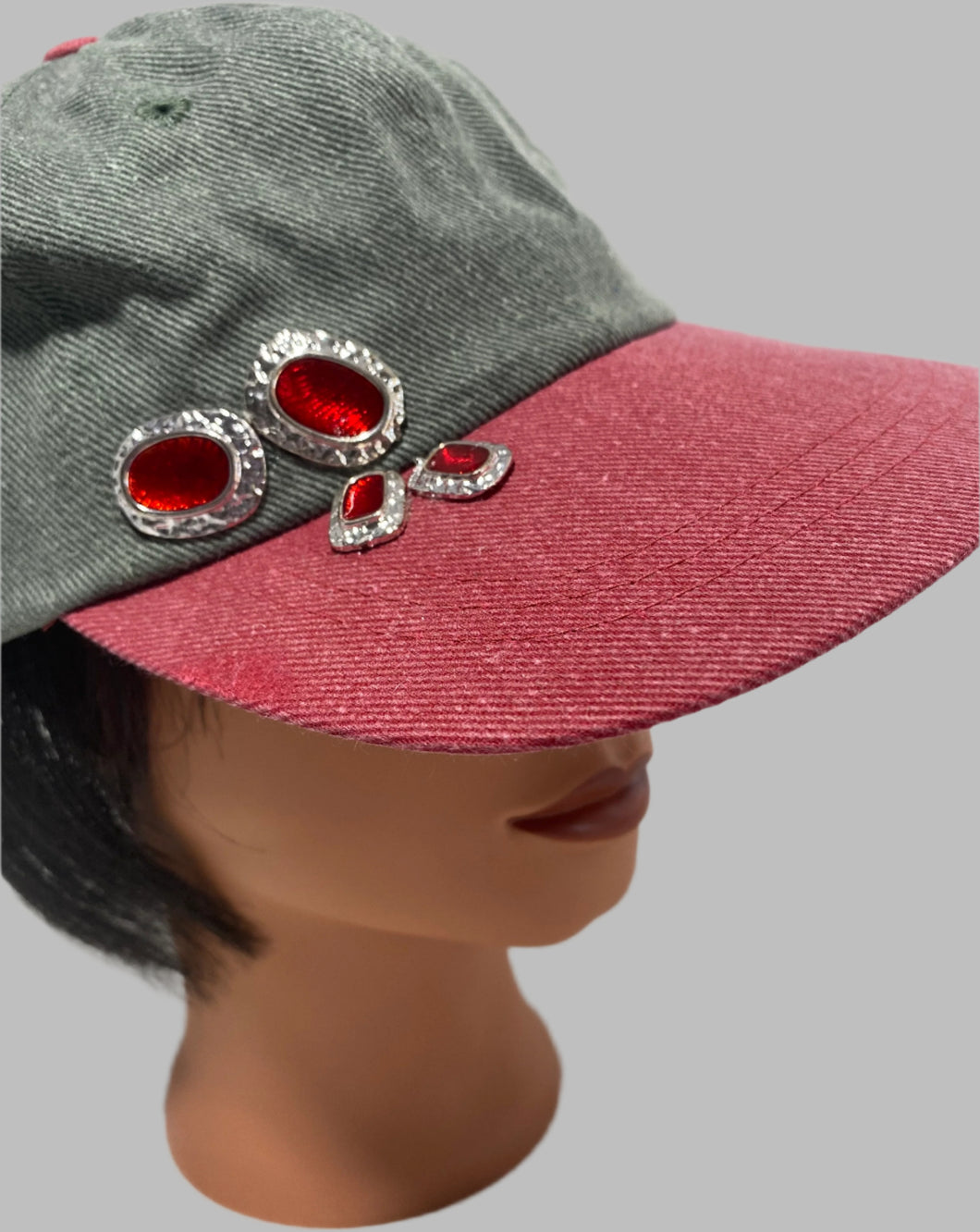 ROUTHIE-   Red Jeweled Baseball Cap