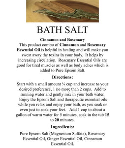 CINNAMON  & ROSEMARY-Small Jar Bath Salt